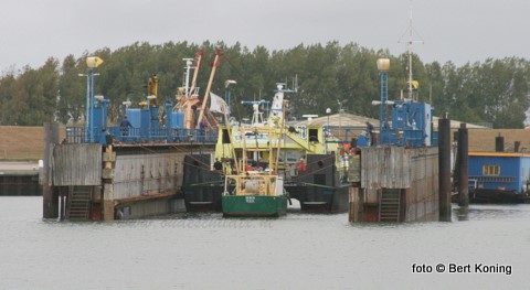 Na enkele weken van onderhoud aan de dokvloer werd deze week het scheepsdok weer in gebruik genomen. De catamaran Scheurrak van RWS en de TX 50 Deneb van Sjef Boom werden voor onderhoud drooggezet.