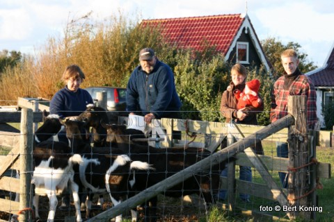 Dagelijks zijn Jan en Elly 'uit de west' even buiten Oudeschild te vinden bij hun geiten voor het melken. 'De bok staat verderop bij het fort De Schans' meldt Jan, die daar zijn schapen heeft lopen.  